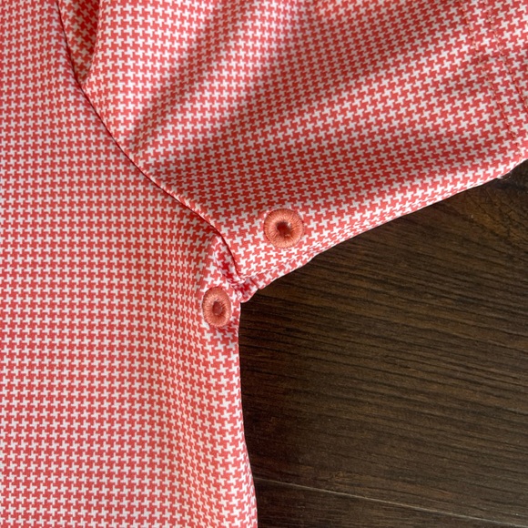 BONOBOS Limited Edition Orange White Houndstooth Performance Golf Polo LARGE - Picture 7 of 14